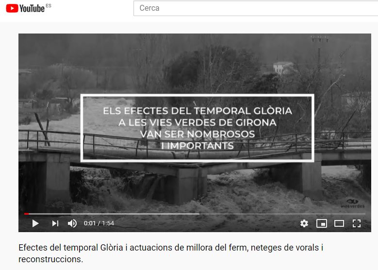 Nuevo vídeo con los efectos del temporal Gloria y los trabajos de reconstrucción en las rutas de Girona