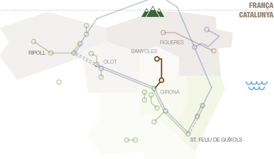 Mapa geogràfic Ruta del Tren Pinxo