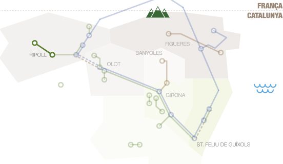 Mapa geogràfic del Camí Ramader de Campdevànol