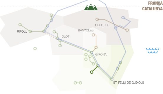 Mapa geogràfic de la Ruta Termal